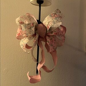 Floral Pink and Cream Decorative Bow